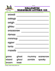 Halloween Scrambled Letters#03
